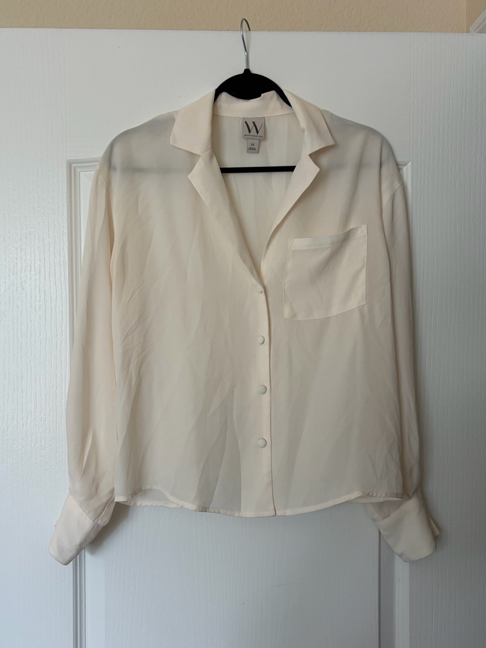 Worthington Semi-Sheer Button Front Blouse